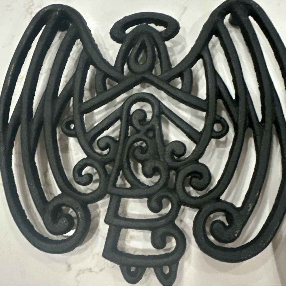 Black Cast Iron Angel Trivets Set - Picture 2 of 5